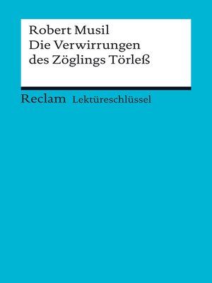 cover image of Lektüreschlüssel. Robert Musil